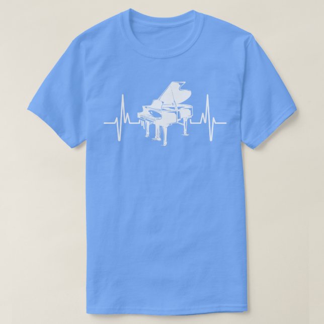 Musical Instrument Heartbeat Piano T-Shirt (Design Front)