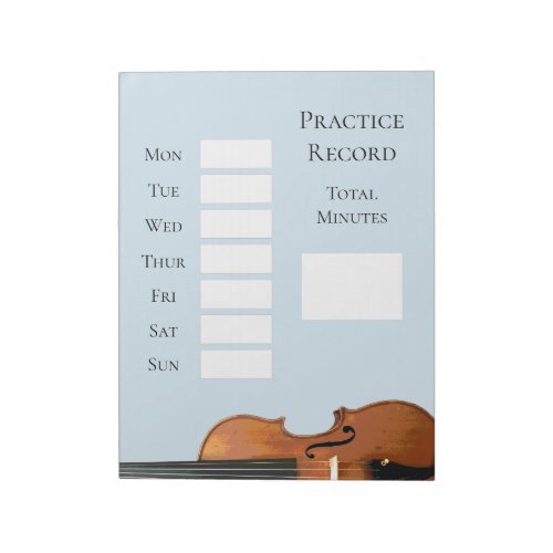 Musical Instrument Lessons Violin Blue Notepad