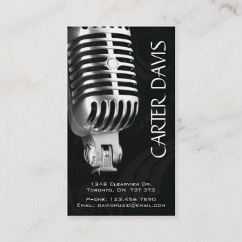 Musical Instrument - Mic Business Card by fireflidesigns at Zazzle