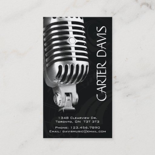 Customizable Musical Instrument - Mic Business Card Templates