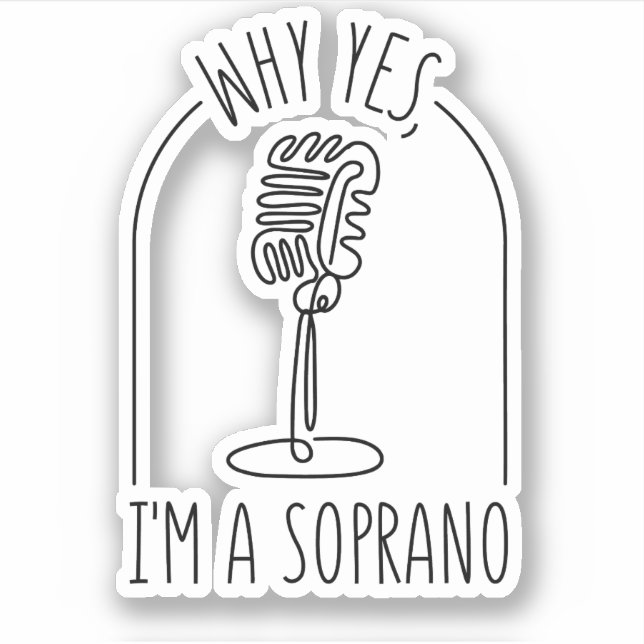 MUSICAL INSTRUMENT MICROPHONE SOPRANO STICKER (Front)