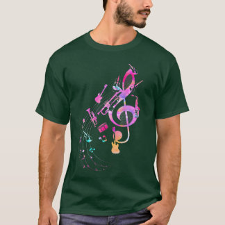 Musical Instrument Music Notes Musicianreble retro T-Shirt