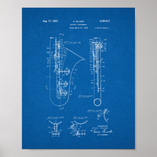 Musical Instrument Patent - Blueprint Poster