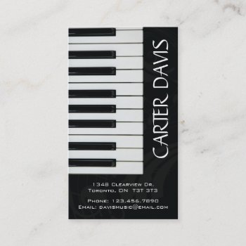 Musical Instrument - Piano Business Card by fireflidesigns at Zazzle