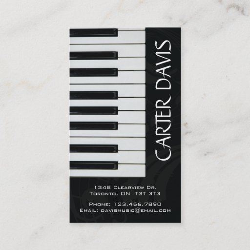 Customizable Musical Instrument - Piano Business Card