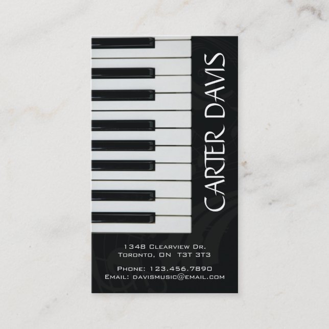 Musical Instrument - Piano Business Card (Front)