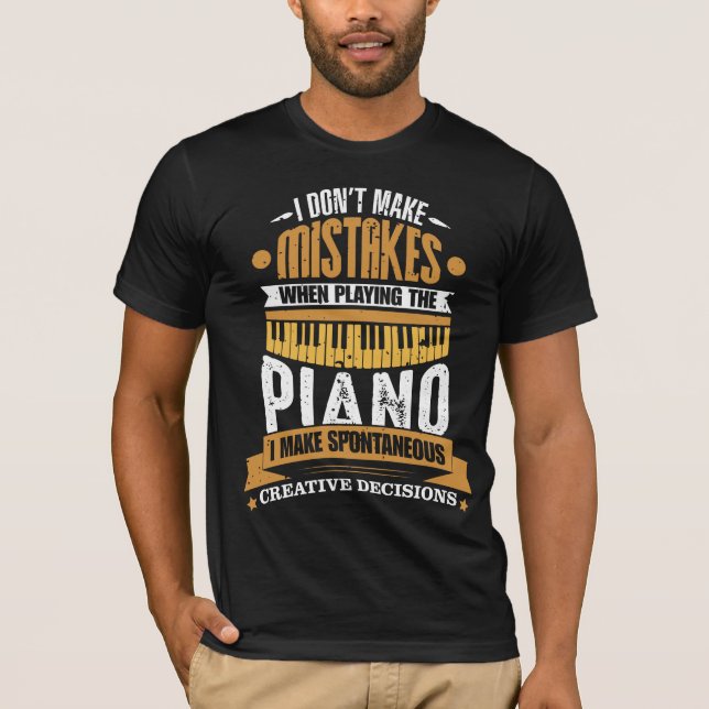 Musical Instrument Player Funny Pianist Keyboard T-Shirt (Front)