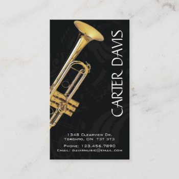 Musical Instrument - Trumpet Business Card by fireflidesigns at Zazzle
