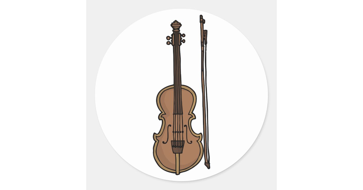 Musical Instrument Violin Doodle Stickers | Zazzle