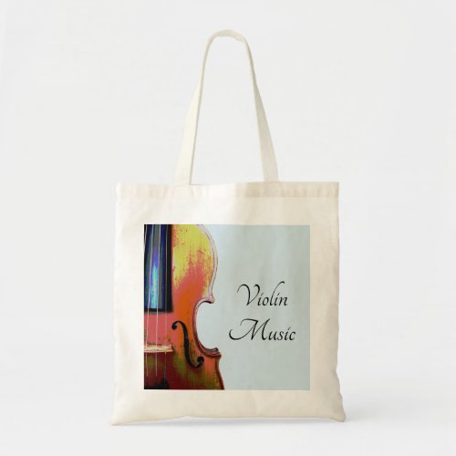 Musical Instrument Violin Elegant Blue Tote Bag