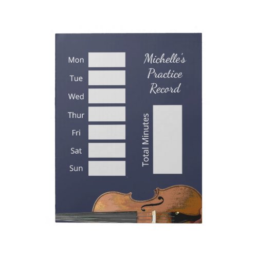 Musical Instrument Violin Lessons Practice Record Notepad
