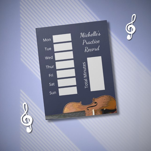 Musical Instrument Violin Lessons Practice Record Notepad (Creator Uploaded)