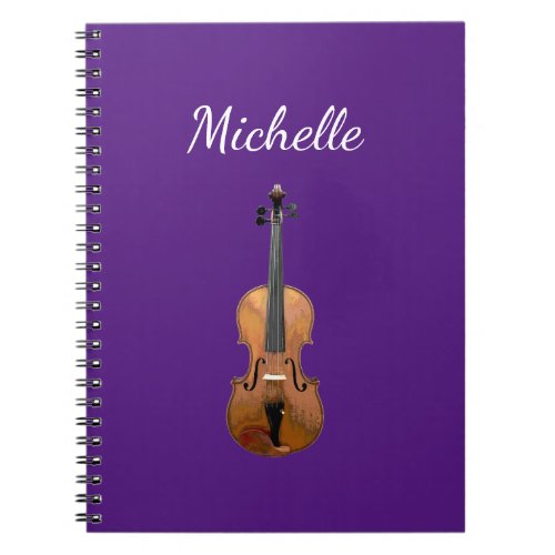 Musical Instrument Violin Orchestra Purple Notebook