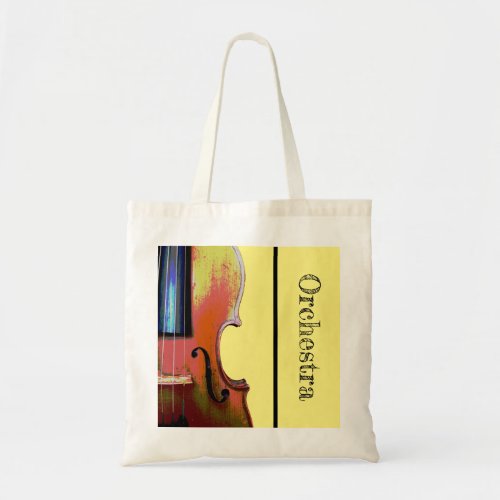 Musical Instrument Violin Orchestra Yellow Tote Bag