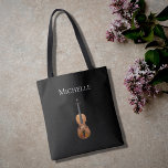 Musical Instrument Violin Simple Black  Tote Bag at Zazzle