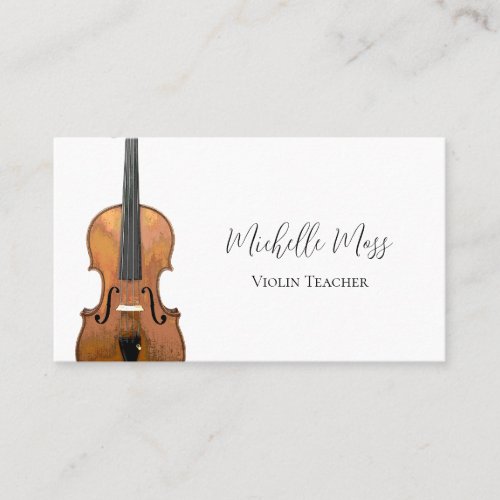Musical Instrument Violin Teacher QR code Business Card