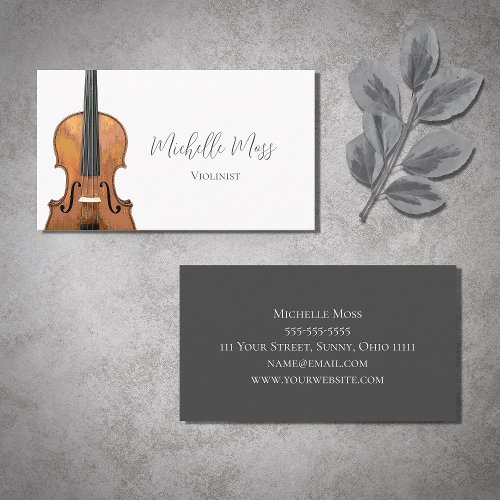 Musical Instrument Violin Violinist Elegant Business Card