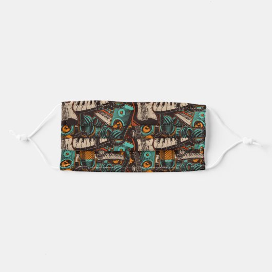 Musical Instruments Adult Cloth Face Mask (Front, Folded)