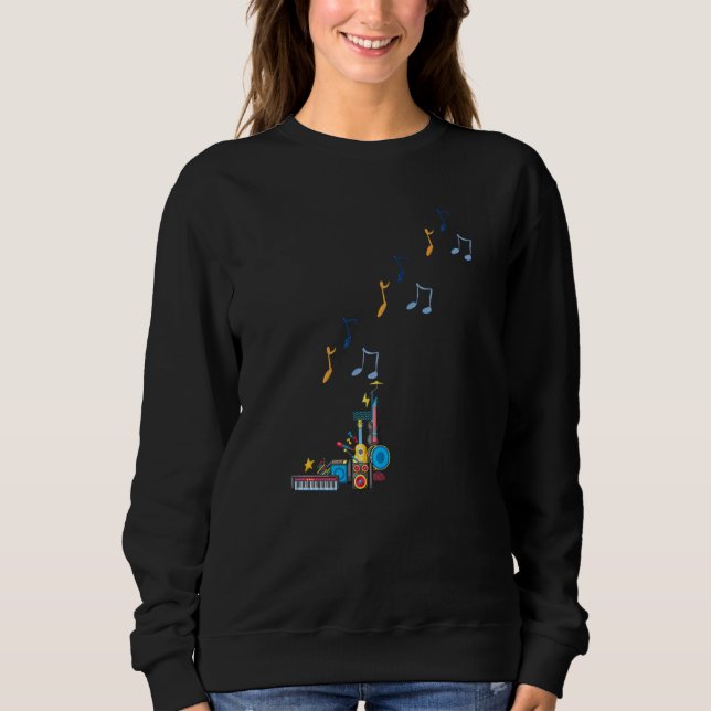 Musical Instruments And Musical Notes Sweatshirt (Front)