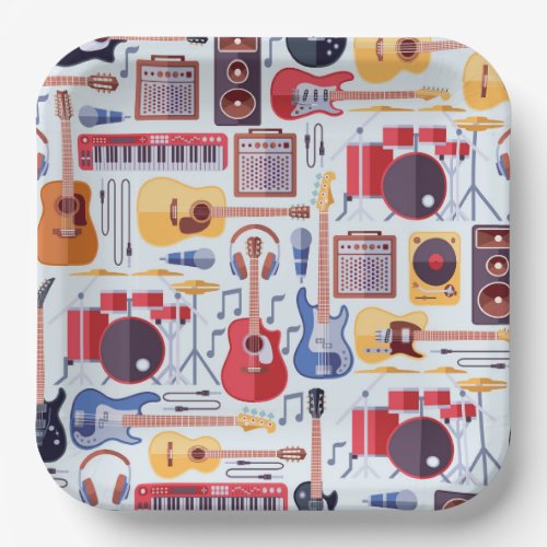 Musical Instruments Birthday Party Paper Plates