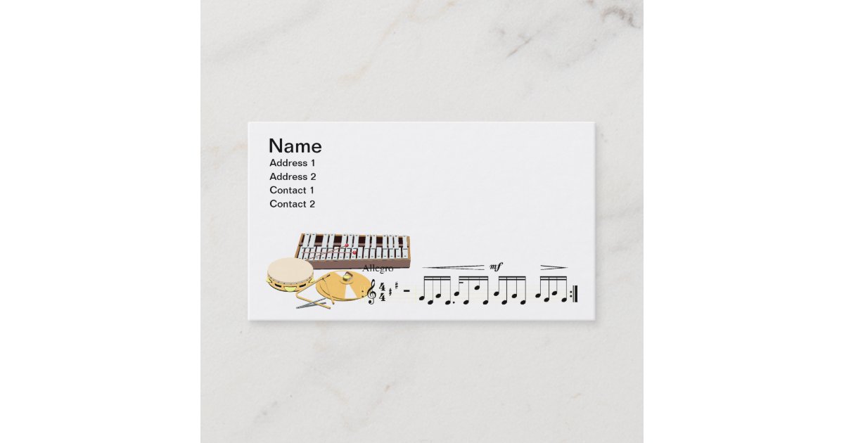 musical instruments business card Zazzle