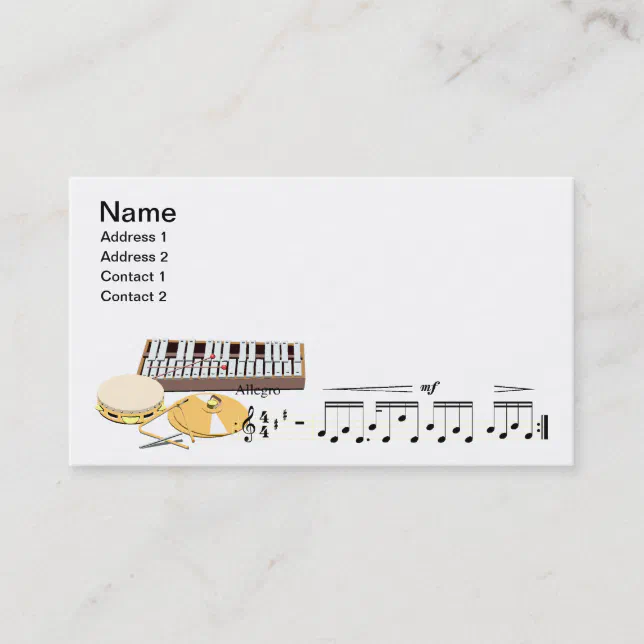 musical instruments business card Zazzle