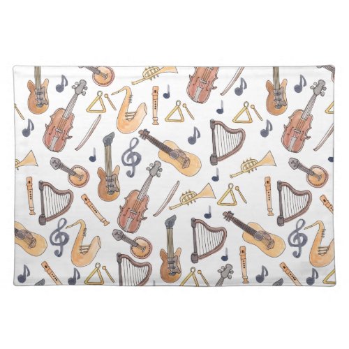 Musical Instruments Cloth Placemat