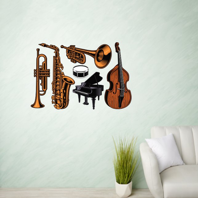 Musical Instruments Collection  Wall Decal (Living Room)