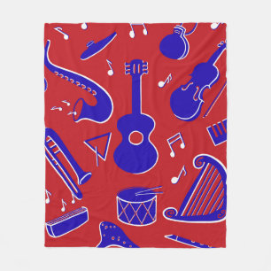 Musical Instruments Fleece Blanket