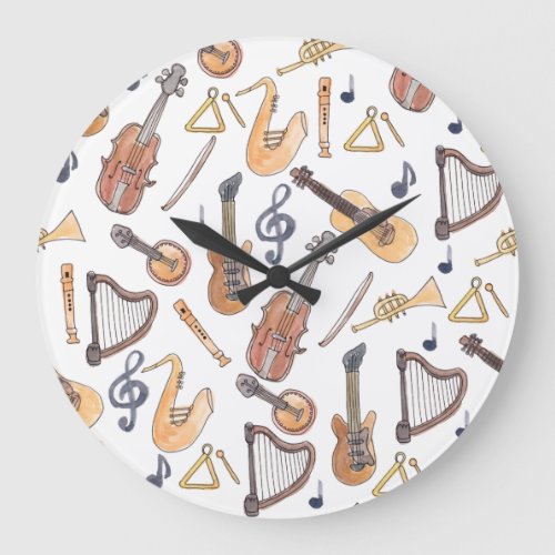 Musical Instruments Large Clock