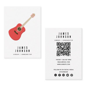 Musical Instruments Music Guitar Singer Musician Business Card