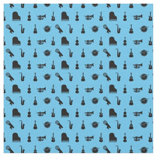 Musical Instruments Music Icon Art CUSTOM BG COLOR Fabric