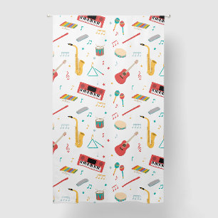 Musical Instruments Music Theme Pattern Blackout Curtains