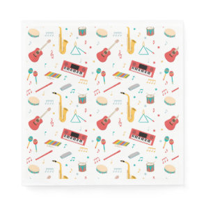 Musical Instruments Music Theme Pattern Napkins