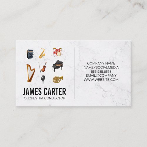Musical Instruments  Orchestra Conductor Business Card