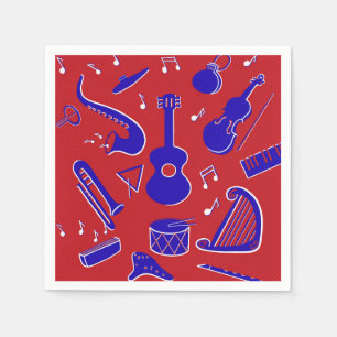 Musical Instruments Paper Napkins