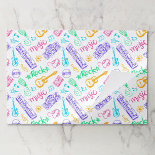 Musical Instruments Paper Placemats, Music Party Pad