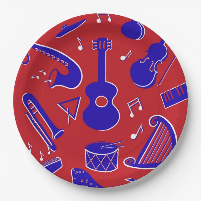 Musical Instruments Paper Plates (Front)