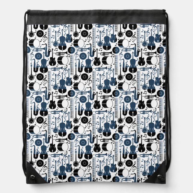 Musical instruments pattern design 2 tones drawstring bag (Front)