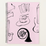 Musical Instruments Planner<br><div class="desc">A series of different musical instruments. This design looks really effective on this Planner</div>