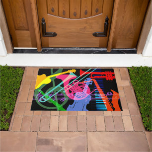 Musical Instruments Pop Art Design Doormat