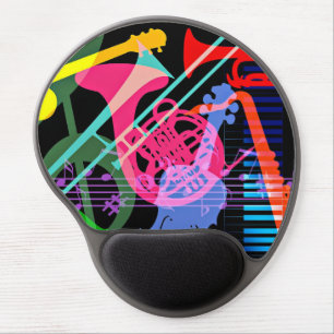 Musical Instruments Pop Art Design Gel Mouse Pad