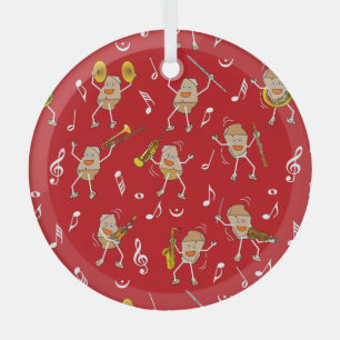 Musical Instruments Rock Glass Ornament