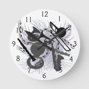 Musical Instruments Round Clock