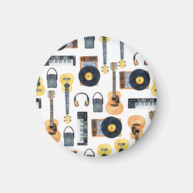 Musical Instruments: Seamless Watercolor Magnet (Front)