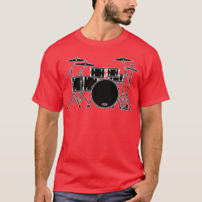 MUSICAL INSTRUMENTS SILHOUETTES DRUM KIT  T-Shirt