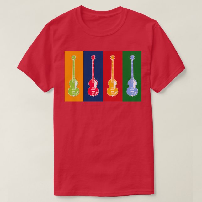 MUSICAL INSTRUMENTS SILHOUETTES HOFNER BASS T-Shirt (Design Front)