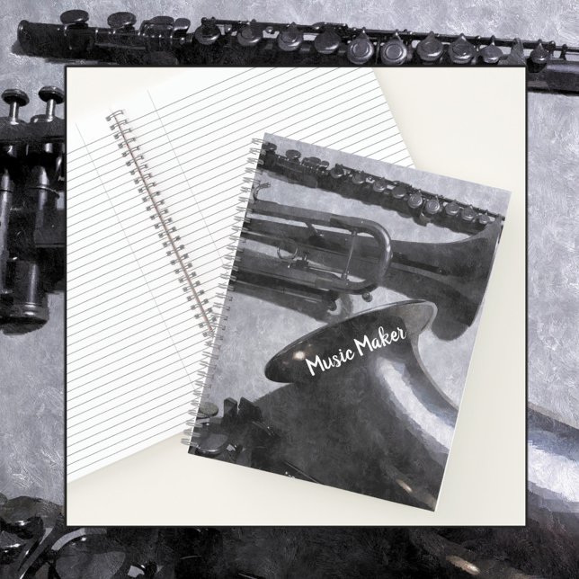 Musical Instruments Silvery Gray Notebook (Creator Uploaded)