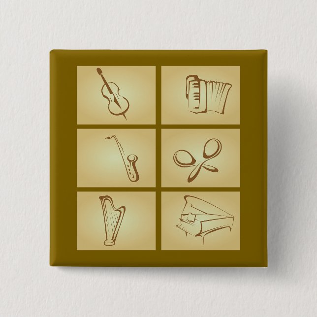 Musical Instruments Sketch Button (Front)