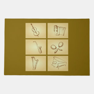 Musical Instruments Sketch Doormat